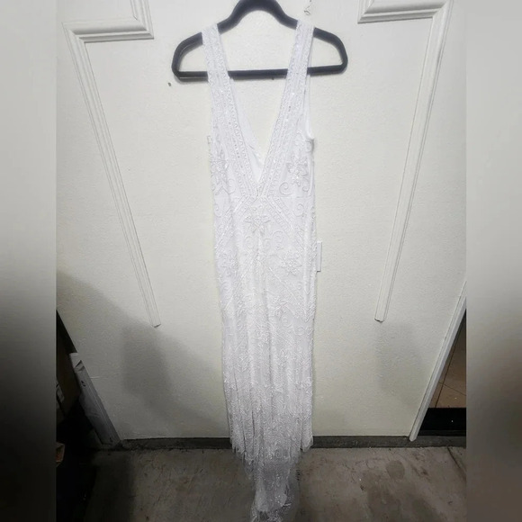 Lulus The Sweetest Vows White Beaded Sequin Mermaid Maxi Dress Wedding Bridal - Picture 11 of 14